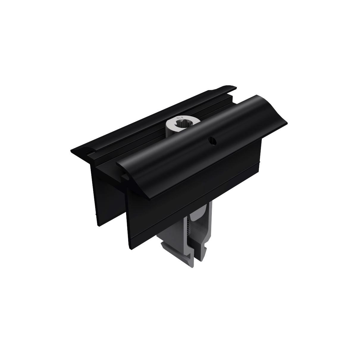 Bild von Mittelklemme mit Erdung, schwarz eloxiert